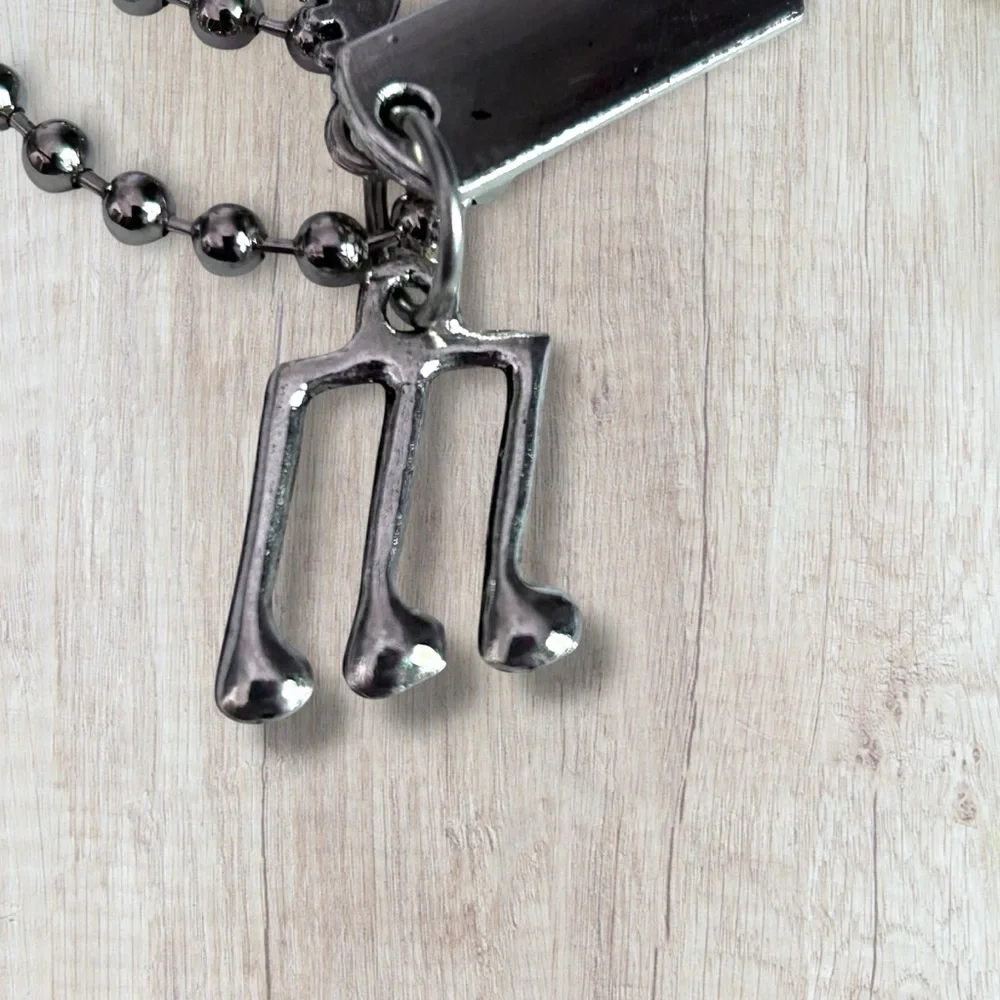 Hand Crafted Necklace INSPIRE Dog Tag Charms Guitar Musical Note Tibetan Pendant